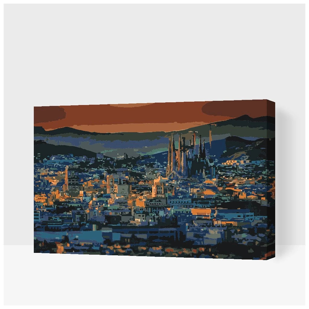 Paint by Numbers – Barcelona Skyline