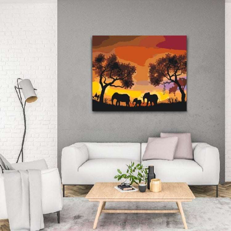 Mal efter tal for voksne - Savannah Sunset - Dobbelt maling - Gratis fragt