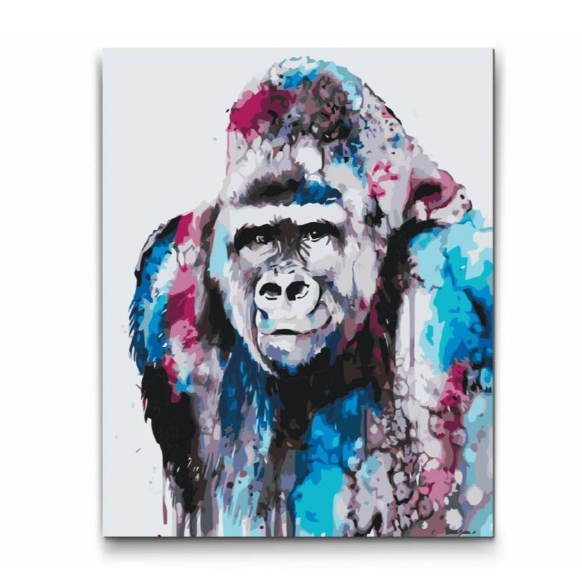 Mal efter tal for voksne med gorilla