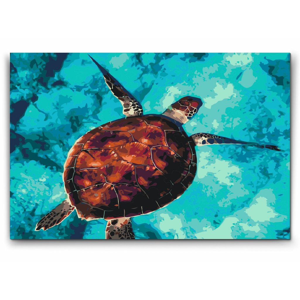 Mal efter tal for voksne - SEA TURTLE - dobbelt maling og gratis fragt