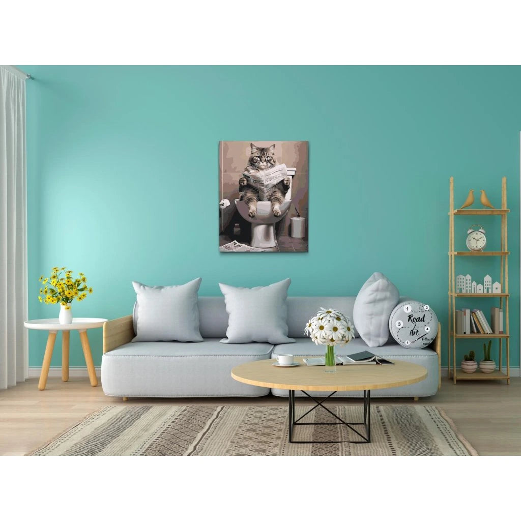 Paint by numbers kat sjov vægkunst med humor