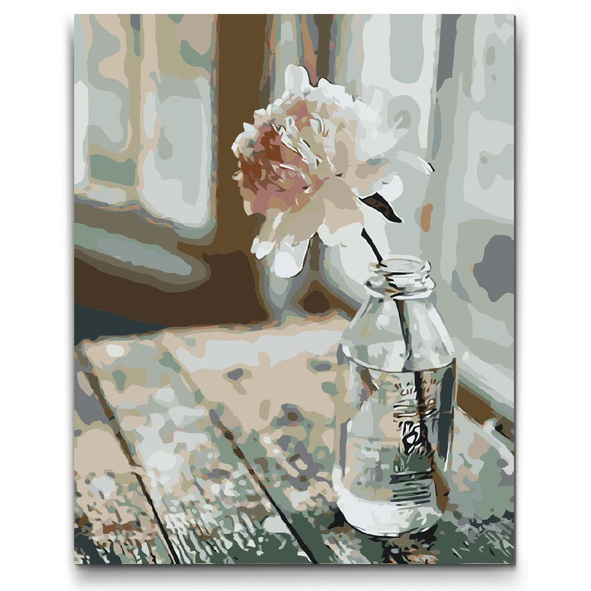 Paint By Number med gratis hurtig levering - Ensom Blomst med dobbelt maling