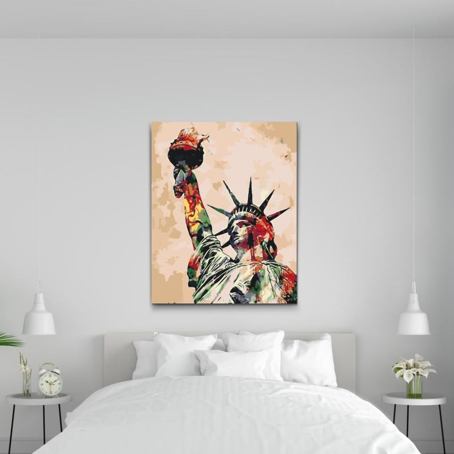 Frihedsgudinden - paint by number - new york - store malerier med dobbelt maling