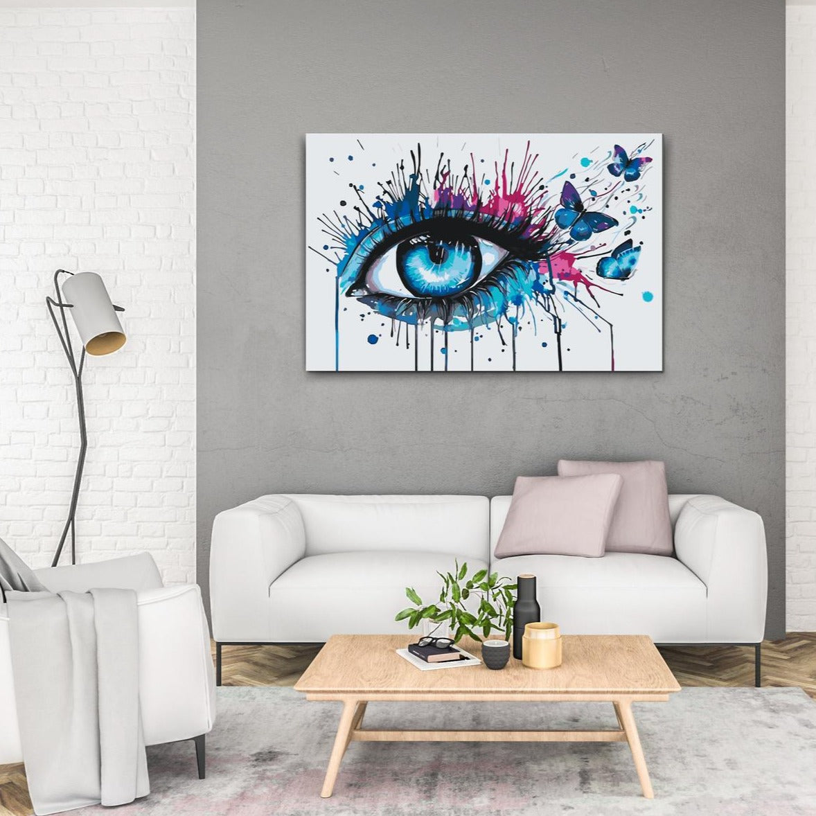 Mal efter tal for voksne - Butterfly Eye med dobbelt maling, mange størrelser og gratis levering