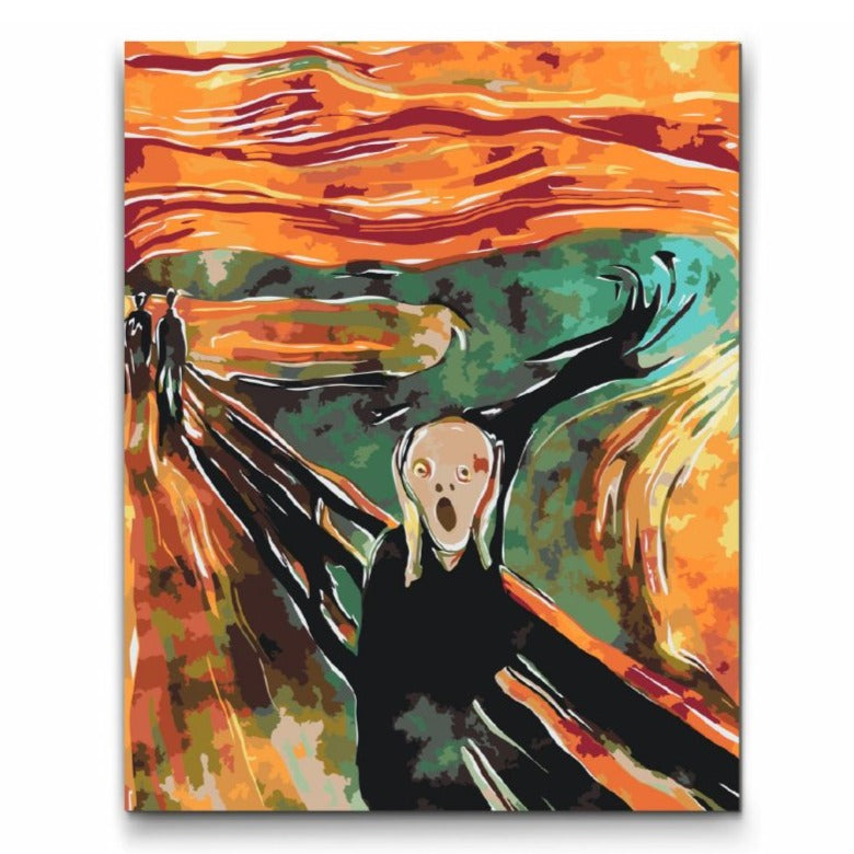 Skriget -Edvard Munch paint by numbers med dobbelt maling, mange størrelser og gratis levering