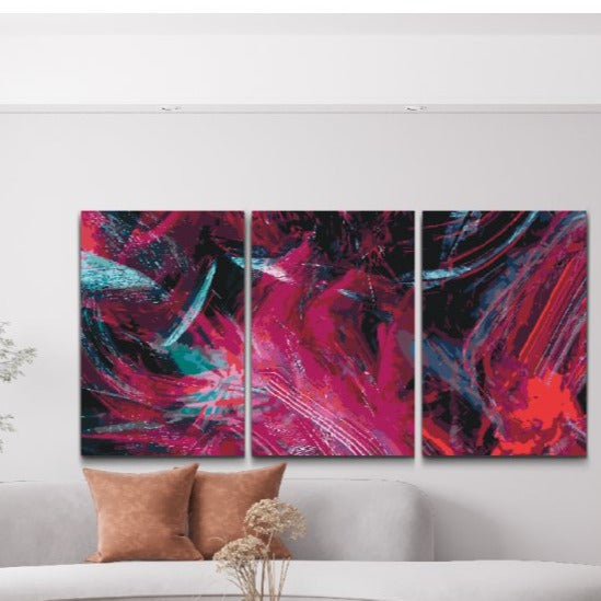 ABSTRAKT FJER - 3 i 1 paint by numbers