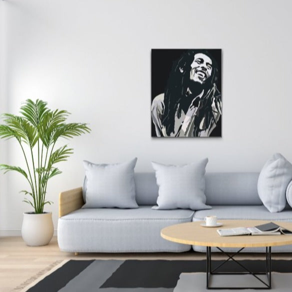 BOB MARLEY - mal efter tal for voksne med dobbelt maling