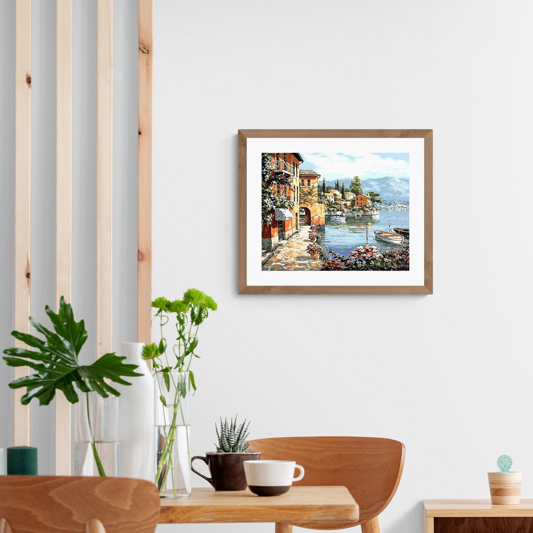 Paint by number med en smuk italiensk landsby- DEN ITALIENSKE RIVIERA