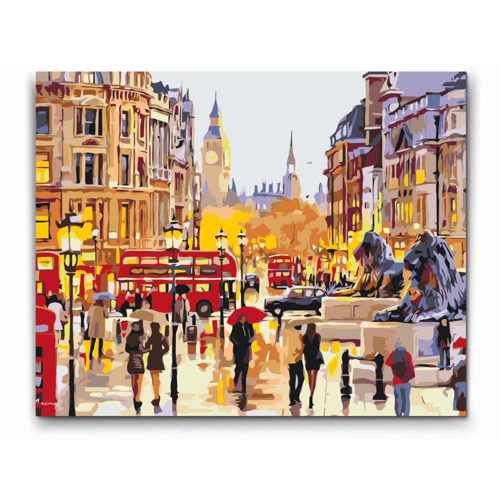 Mal efter tal for voksne london i regn