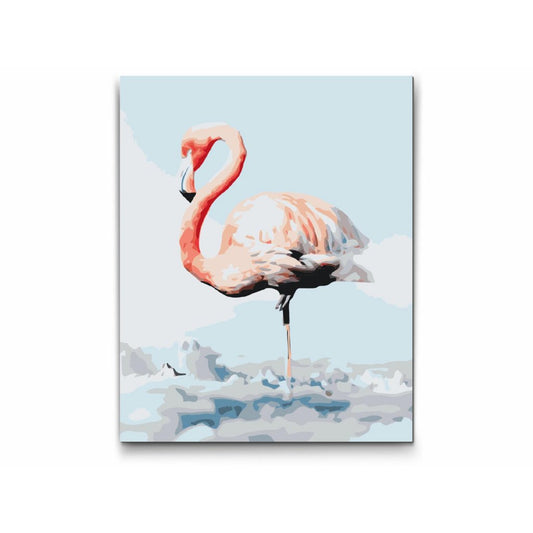 Flamingo i Sky - mal efter tal for voksne med dobbelt maling
