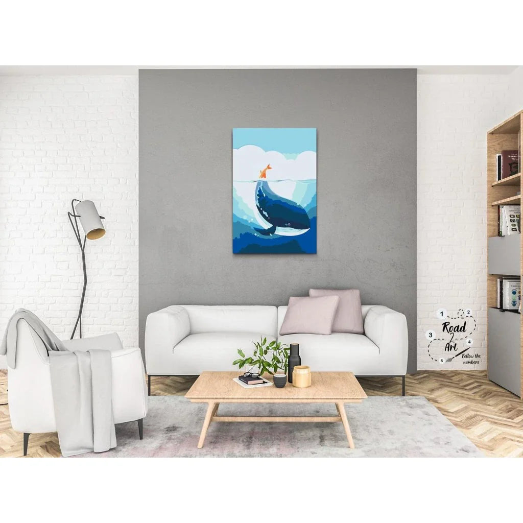 Børnemotiv: lille fisk drømmer stort – paint by numbers kit