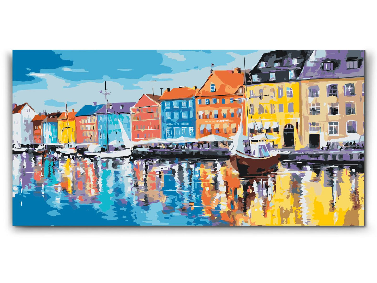 Mal Efter Tal - Nyhavn maleri med dobbelt maling, mange størrelser og gratis fragt