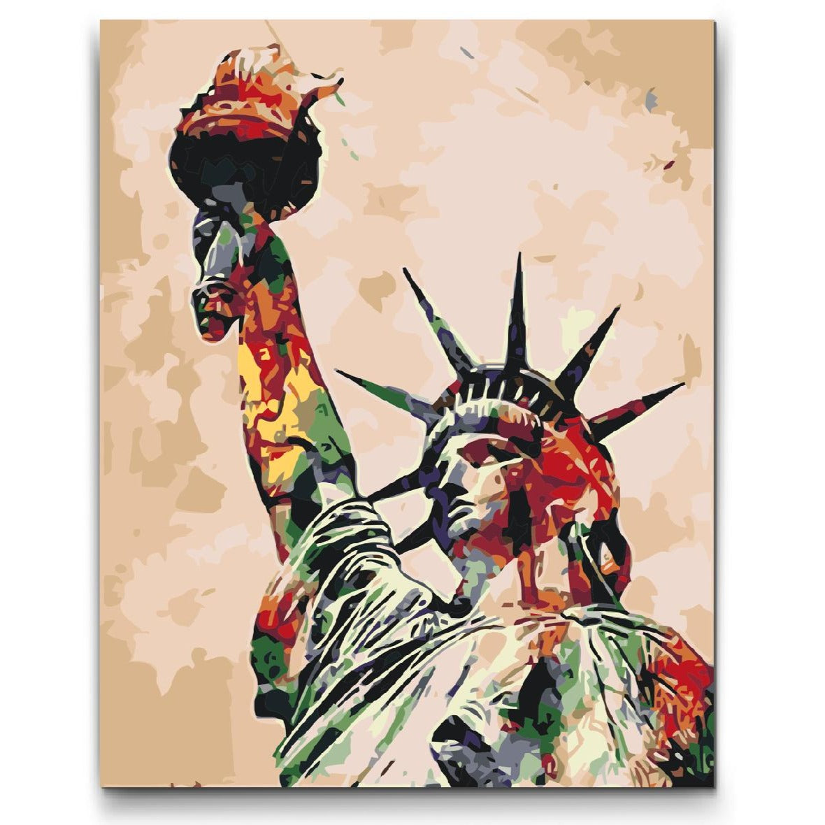 Frihedsgudinden - paint by number - new york - store malerier med dobbelt maling