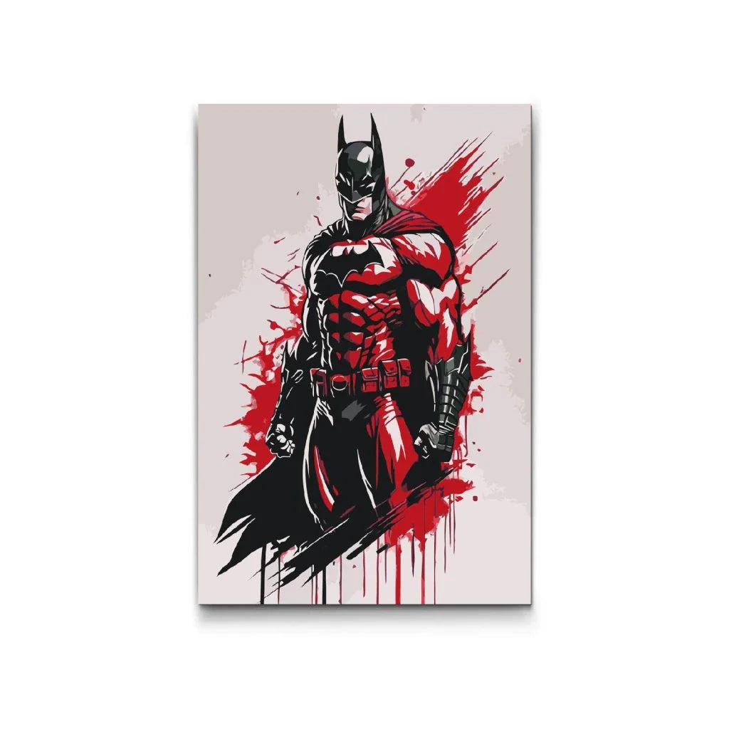 Male efter tal – Batman i rød og sort pop art